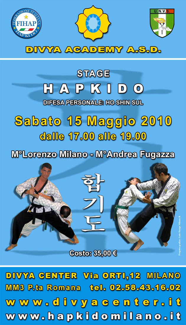 Stage HAPKIDO Lombardia 15 Maggio 2010
