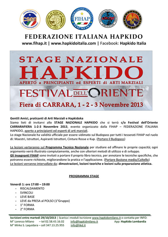 INVITO STAGE NAZIONALE HAPKIDO pag.1