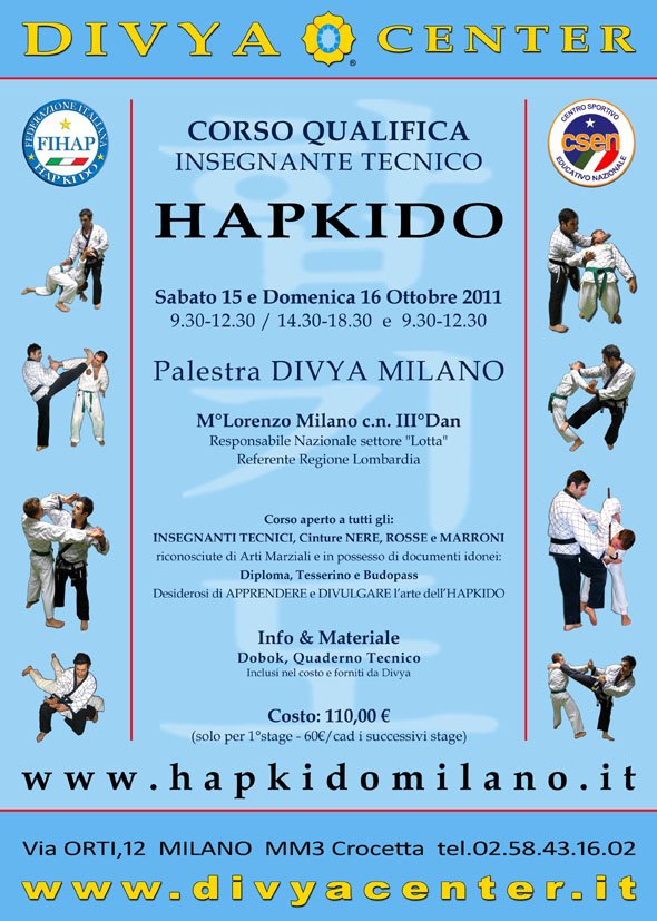 Locandina 1Corso Formazione Insegnanti Tecnici Hapkido