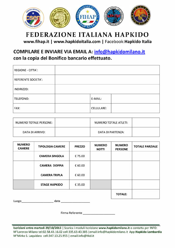 MODULO ISCRIZIONE STAGE NAZIONALE HAPKIDO pag.2